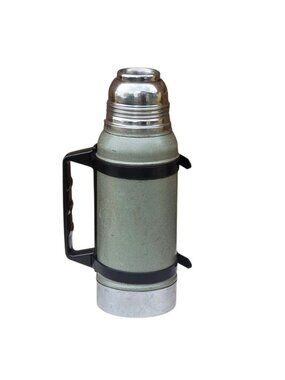 Vintage Stanley Aladdin Vacuum Bottle Thermos 1 Quart Stainless Steel and Handle